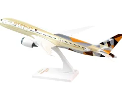 Boeing 787-9 Dreamliner Commercial Aircraft "Etihad Airlines" (A6-BLA) Beige with Tail Graphics (Snap-Fit) 1/200 Plastic Model by Skymarks