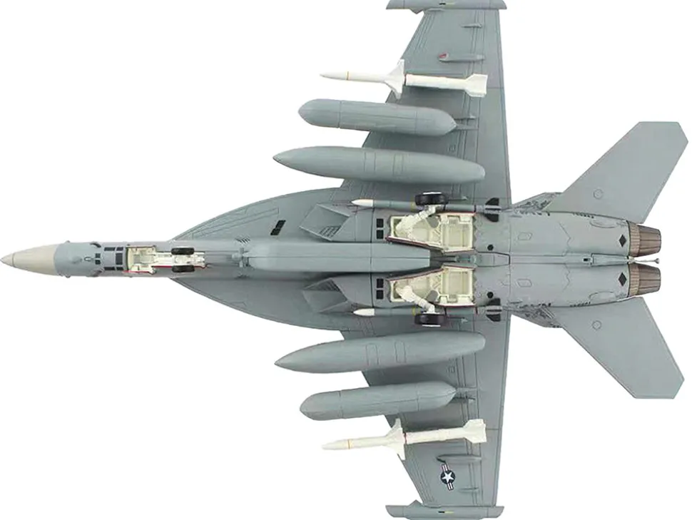 Boeing EA-18G Growler Aircraft "VAQ-142 Gray Wolves, USS Gerald R. Ford" (2023) United States Navy "Air Power Series" 1/72 Diecast Model by Hobby Master