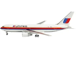 Boeing 767-200ER Commercial Aircraft "United Airlines" (N611UA) White with Stripes 1/400 Diecast Model Airplane by V1:400