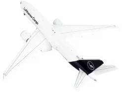 Boeing 777F Commercial Aircraft with Flaps Down Lufthansa Cargo White with Dark Blue Tail 1/400 Diecast Model Airplane GeminiJets GJ2126F