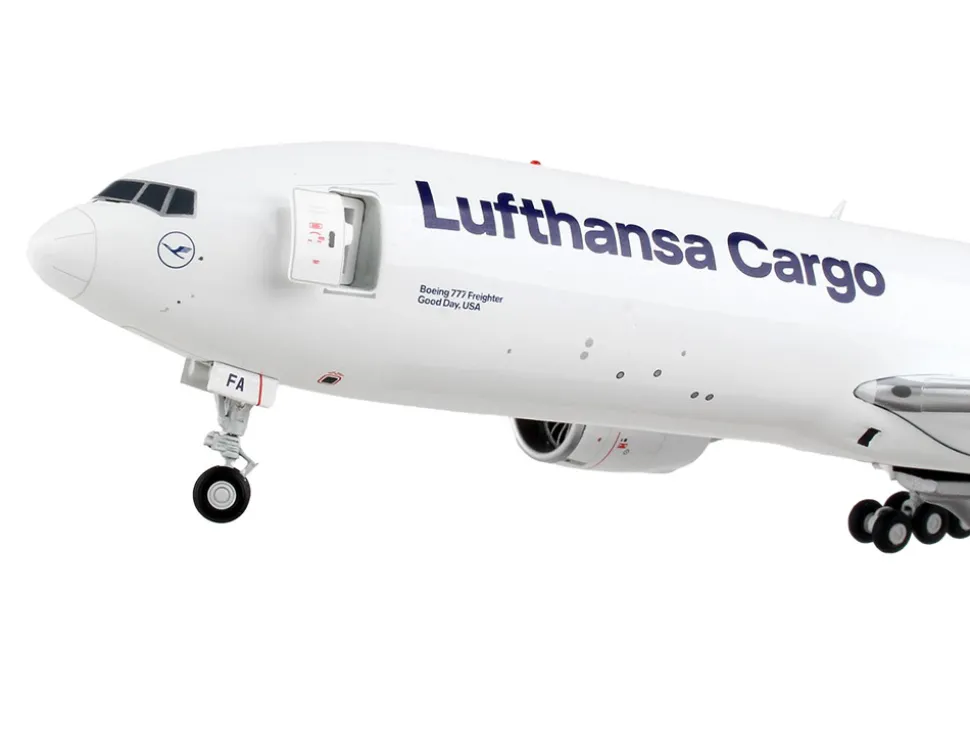 Boeing 777F Commercial Aircraft Lufthansa Cargo White with Blue Tail Gemini 200 Interactive Series 1/200 Diecast Model Airplane GeminiJets G2DLH1144