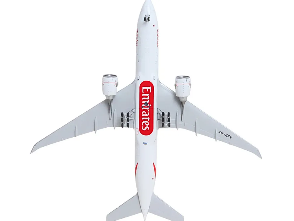 Boeing 777F Commercial Aircraft "Emirates SkyCargo" (A6-EFV) White with Striped Tail 1/400 Diecast Model Airplane by GeminiJets
