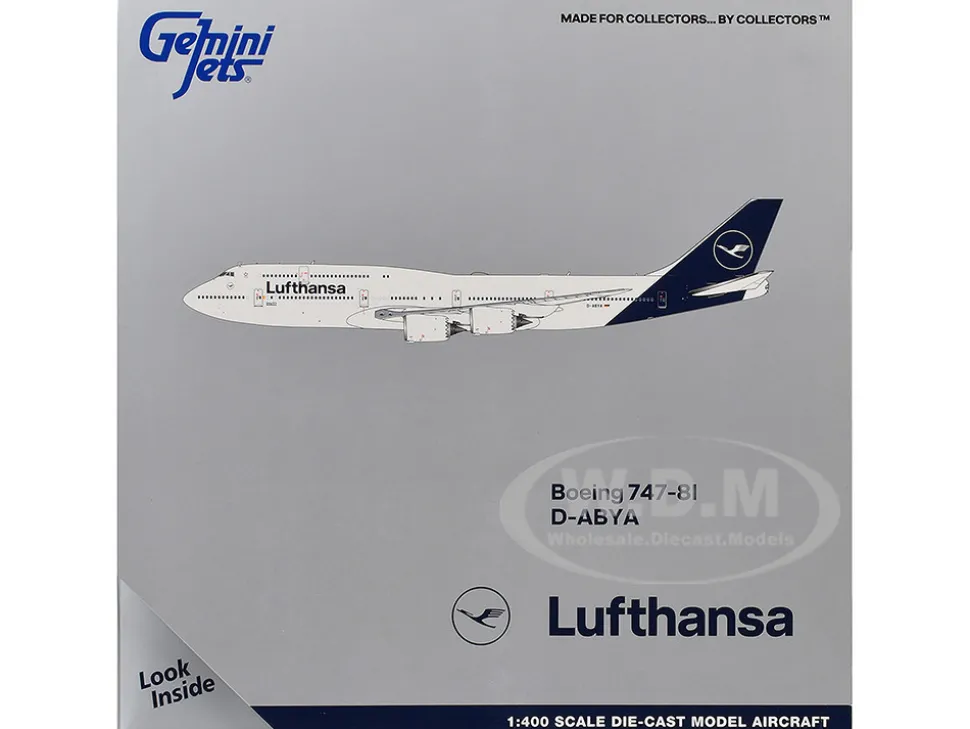 Boeing 747-8I Commercial Aircraft "Lufthansa" (D-ABYA) White with Dark Blue Tail 1/400 Diecast Model Airplane by GeminiJets