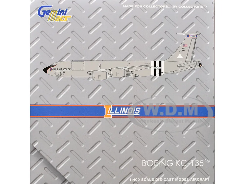 Boeing KC-135R Stratotanker Aircraft "Illinois Air National Guard" United States Air Force (63-7981) Gray "Gemini Macs" Series 1/400 Diecast Model Airplane by GeminiJets