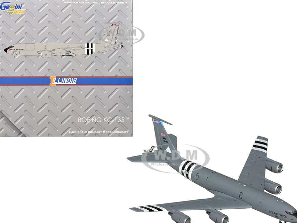 Boeing KC-135R Stratotanker Aircraft "Illinois Air National Guard" United States Air Force (63-7981) Gray "Gemini Macs" Series 1/400 Diecast Model Airplane by GeminiJets