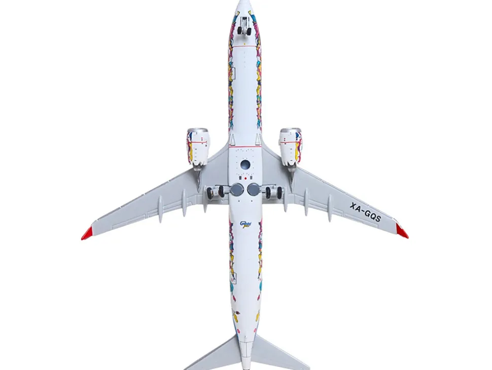 Boeing 737 MAX 9 Commercial Aircraft "Aeromexico - Kukulcan" (XA-GQS) White with Graphics and Blue Tail 1/400 Diecast Model Airplane by GeminiJets