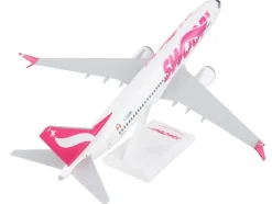 Boeing 737 MAX 8 Commercial Aircraft "Swoop" (C-GORP) White with Pink Tail (Snap-Fit) 1/130 Plastic Model by Skymarks