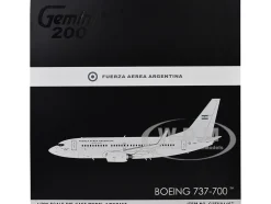 Boeing 737-700 Transport Aircraft "Fuerza Aerea Argentina (Air Force)" (T-99) Gray "Gemini 200" Series 1/200 Diecast Model Airplane by GeminiJets