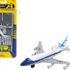 Boeing VC 25 Aircraft White and Blue United States Air Force One with Runway Section Diecast Model Airplane Runway24 RW015
