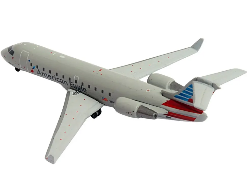 Bombardier CRJ200 Commercial Aircraft "American Eagle - Air Wisconsin" (N420AW) Gray with Red and Blue Tail 1/400 Diecast Model Airplane by GeminiJets
