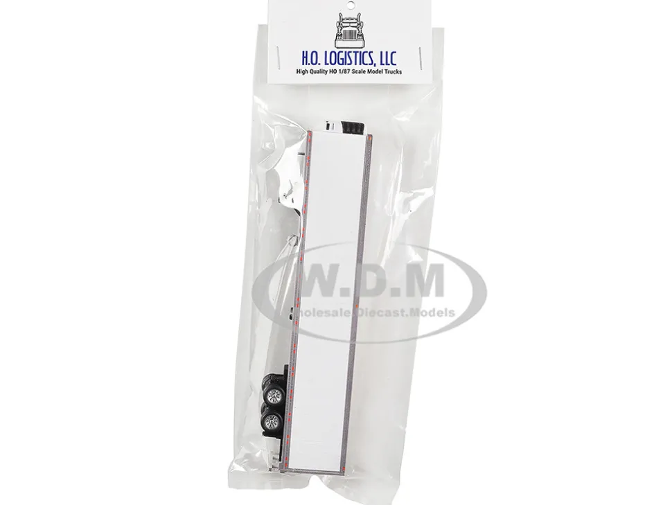 Box Dry Goods Trailer White 1/87 (HO) Plastic Model by HO Logistics