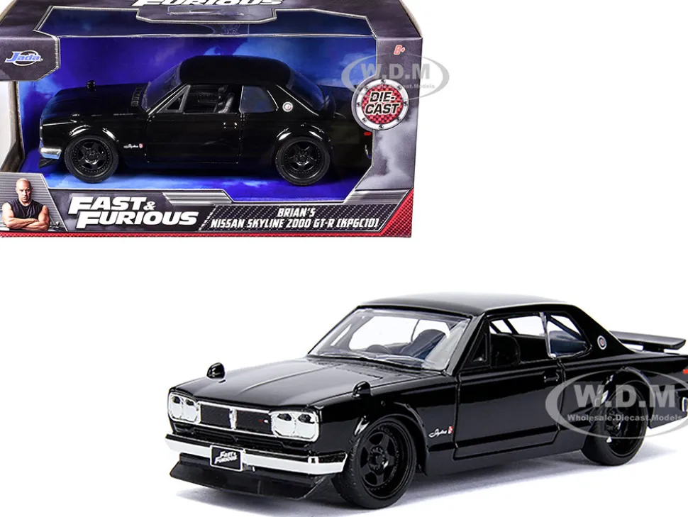 Brian's Nissan Skyline 2000 GT-R KPGC10 Black Fast & Furious Movie 1/32 Diecast Model Car Jada 99602