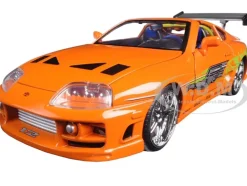 Brian's Toyota Supra Orange with Graphics "Fast & Furious 25th Anniversary" Series 1/24 Diecast Model Car by Jada