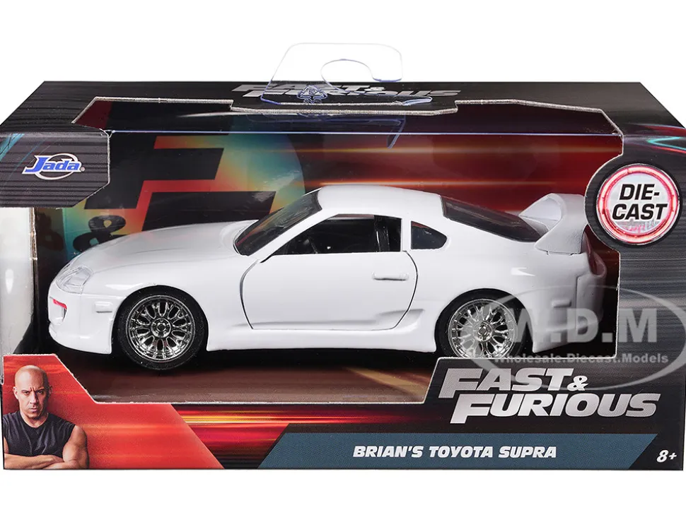 Brian's Toyota Supra White "Fast & Furious 7" Movie 1/32 Diecast Model Car Jada 97346