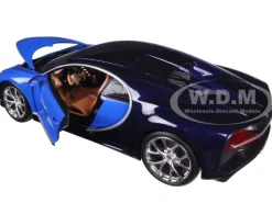 2016 Bugatti Chiron Blue 1/18 Diecast Model Car Bburago 11040