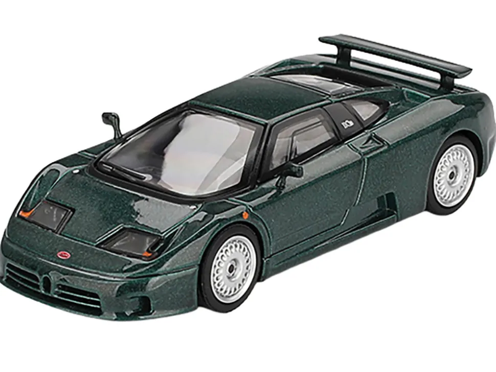 Bugatti EB110 GT Verde Scuro Dark Green Metallic Limited Edition 1/64 Diecast Model Car by Mini GT