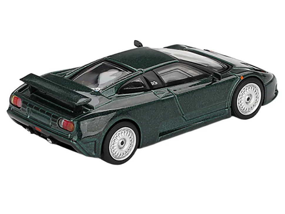 Bugatti EB110 GT Verde Scuro Dark Green Metallic Limited Edition 1/64 Diecast Model Car by Mini GT
