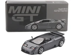Bugatti EB110 Super Sport Grigio Scuro Dark Gray Metallic Limited Edition 1/64 Diecast Model Car by Mini GT