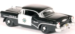 1955 Buick Century California Highway Patrol CHP Black 1/87 HO Scale Diecast Model Car Oxford Diecast 87BC55003