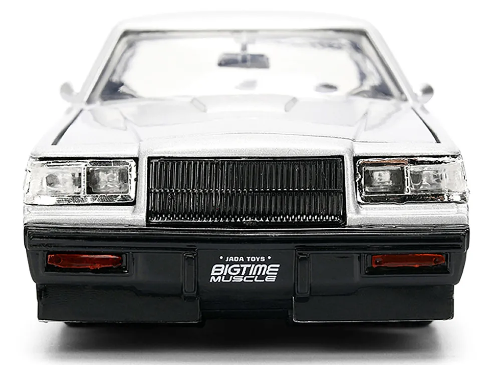 1987 Buick Grand National #7 "Buick Racing" Matt Silver Metallic with Red and Black Stripes "Bigtime Muscle" Series 1/24 Diecast Model by Jada