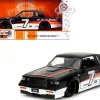 1987 Buick Grand National #7 "Buick Racing" Black and White with Stripes "Bigtime Muscle" Series 1/24 Diecast Model Car by Jada