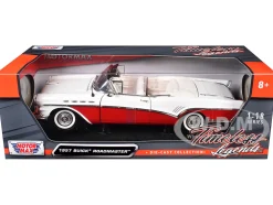 1957 Buick Roadmaster Convertible Red 1/18 Diecast Model Car Motormax 73152