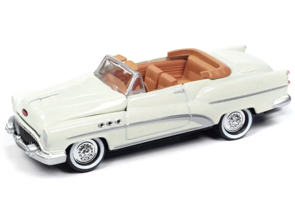 1953 Buick Super Cream with Travel Trailer Limited Edition "Tow & Go" Series 1/64 Diecast Model Car by Johnny Lightning