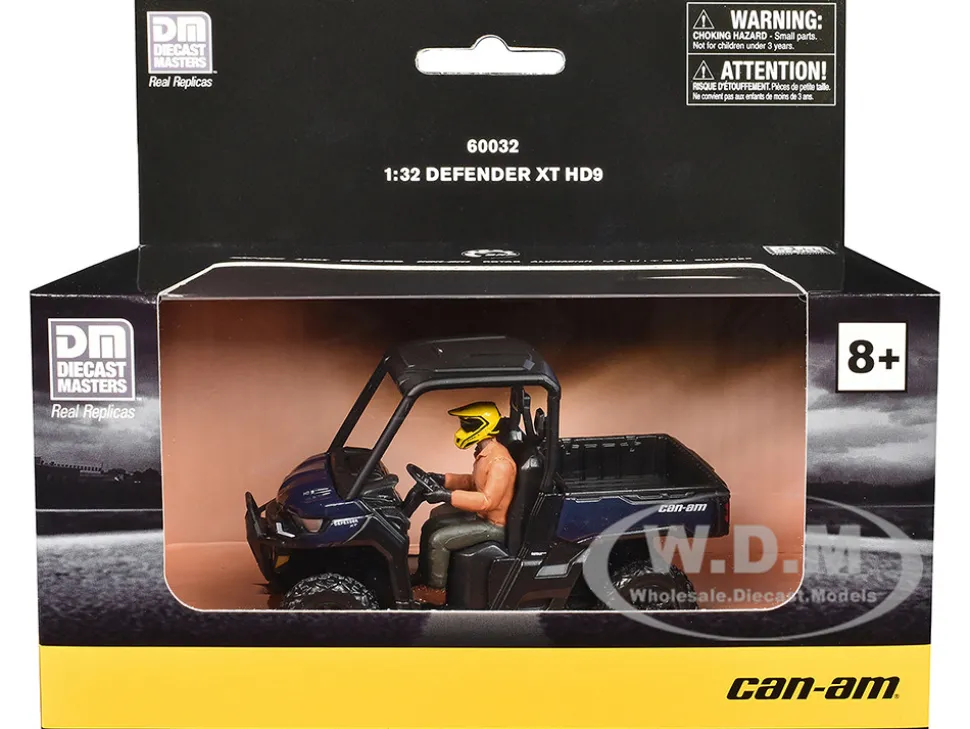 Can-Am Defender XT HD9 Navy Blue and Black with Driver Figure 1/32 Diecast Model by BRP Models