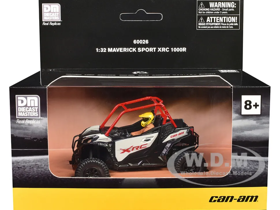 Can-Am Maverick Sport XRC 1000R Red and Gray with Driver Figure 1/32 Diecast Model by BRP Models
