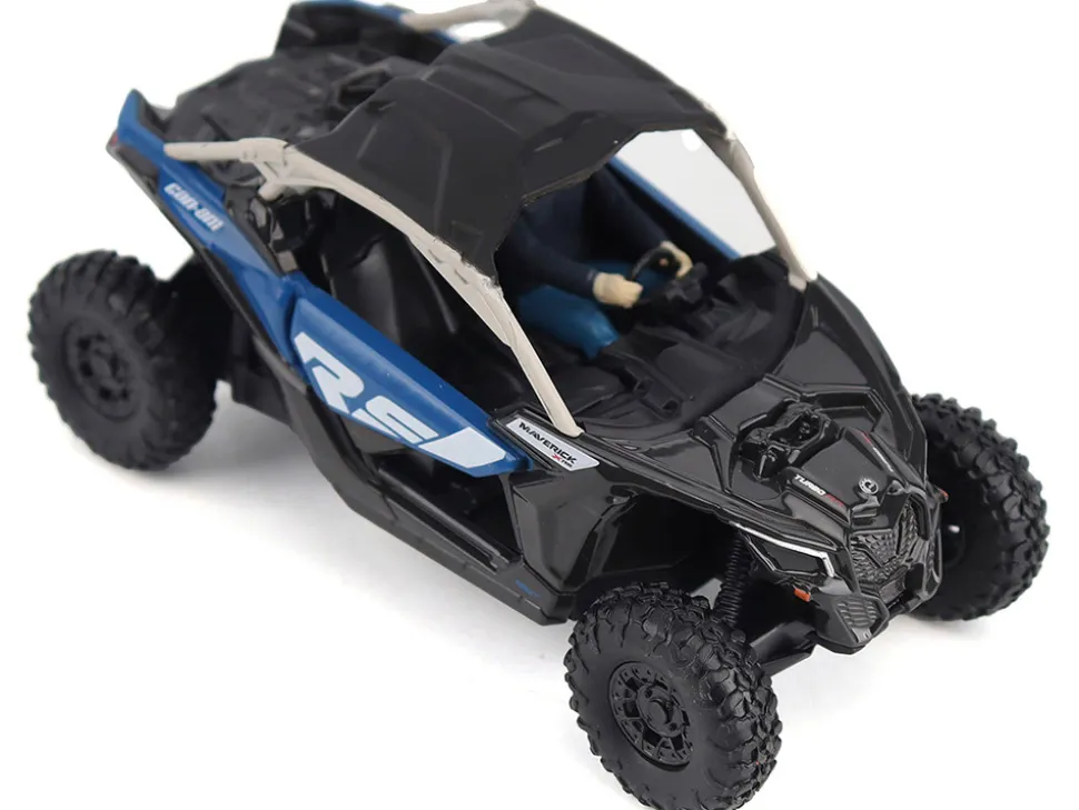 Can-Am Maverick X3 X RS Turbo RR Intense Blue and Chalk Gray with Driver Figure 1/32 Diecast Model by BRP Models