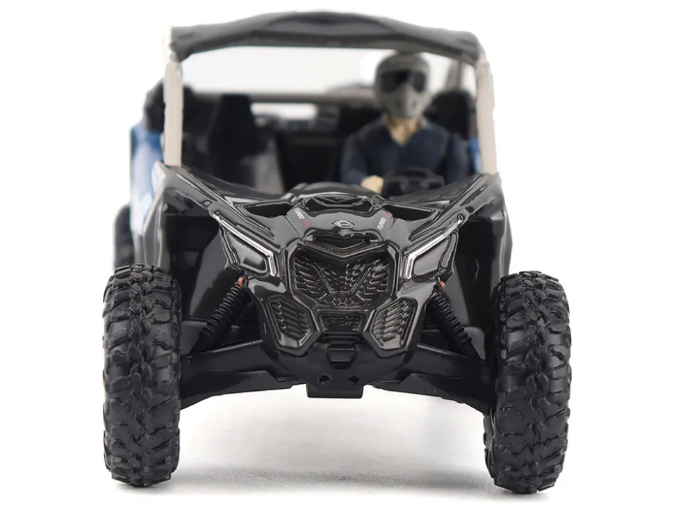 Can-Am Maverick X3 X RS Turbo RR Intense Blue and Chalk Gray with Driver Figure 1/32 Diecast Model by BRP Models