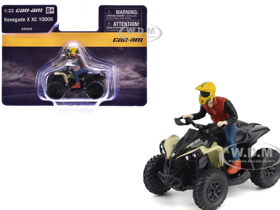 Can-Am Renegade X XC 1000R ATV Desert Tan with Driver Figure 1/32 Diecast Model by BRP Models