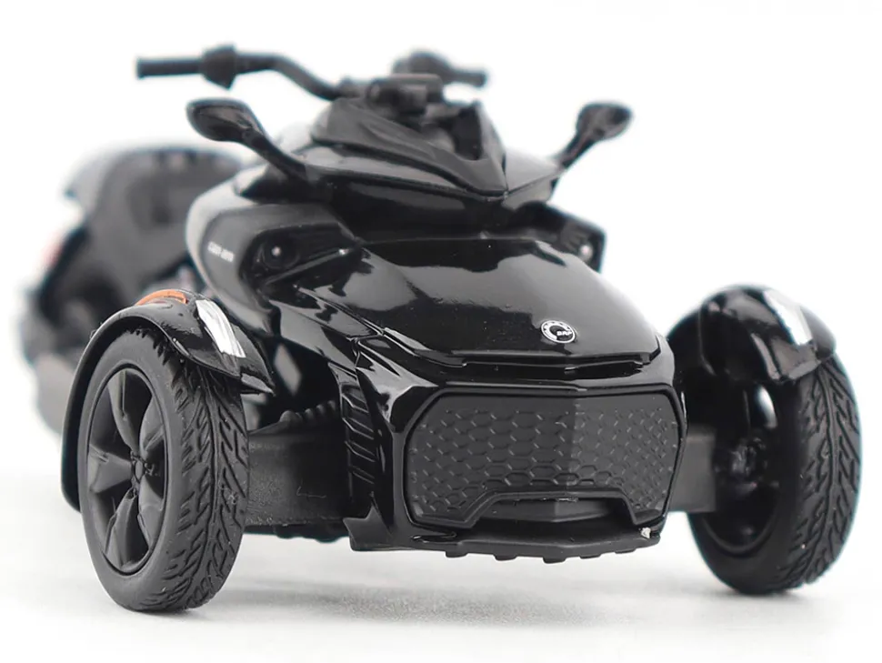 Can-Am Spyder F3 3-Wheel Motorcycle Steel Black Metallic 1/32 Diecast Model by BRP Models