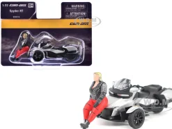 Can-Am Spyder RT 3-Wheel Motorcycle Hyper Silver Metallic with Driver Figure 1/32 Diecast Model by BRP Models