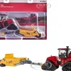 Case IH Steiger 595 Quadtrac Tractor Red with Ashland 2811E Scraper Yellow "Case IH Agriculture" Series 1/64 Diecast Model by ERTL TOMY