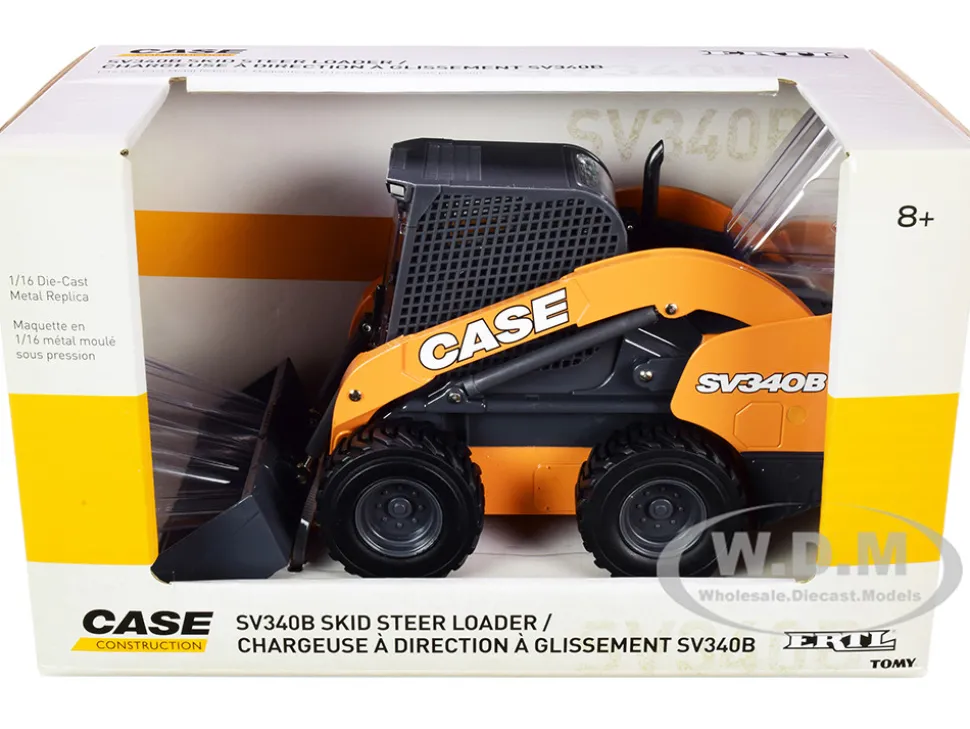 Case SV340B Skid Steer Loader Orange Dark Gray Case Construction Series 1/16 Diecast Model ERTL TOMY 44197