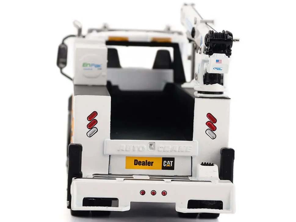 CAT Caterpillar CT660 Auto-Crane Titan 85 Truck with Miller EnPak White "Transport Series" 1/50 Diecast Model by Diecast Masters