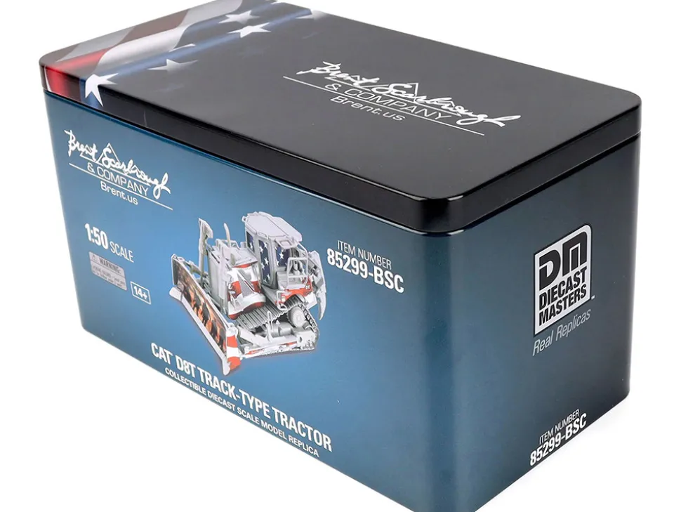 CAT Caterpillar D8T Track Type Tractor with Single Shank Ripper "Brent Scarbrough & Co." Patriotic Livery "High Line" Series 1/50 Diecast Model by Diecast Masters