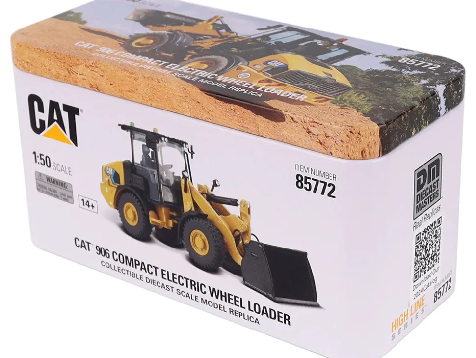 CAT Caterpillar 906 Electric Compact Wheel Loader Yellow with Operator "High Line Series" 1/50 Diecast Model by Diecast Masters