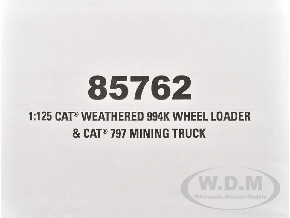 CAT Caterpillar 994K Wheel Loader and 797 Mining Truck Yellow (Weathered) Set of 2 Pieces "Weathered Series" 1/125 Diecast Model by Diecast Masters