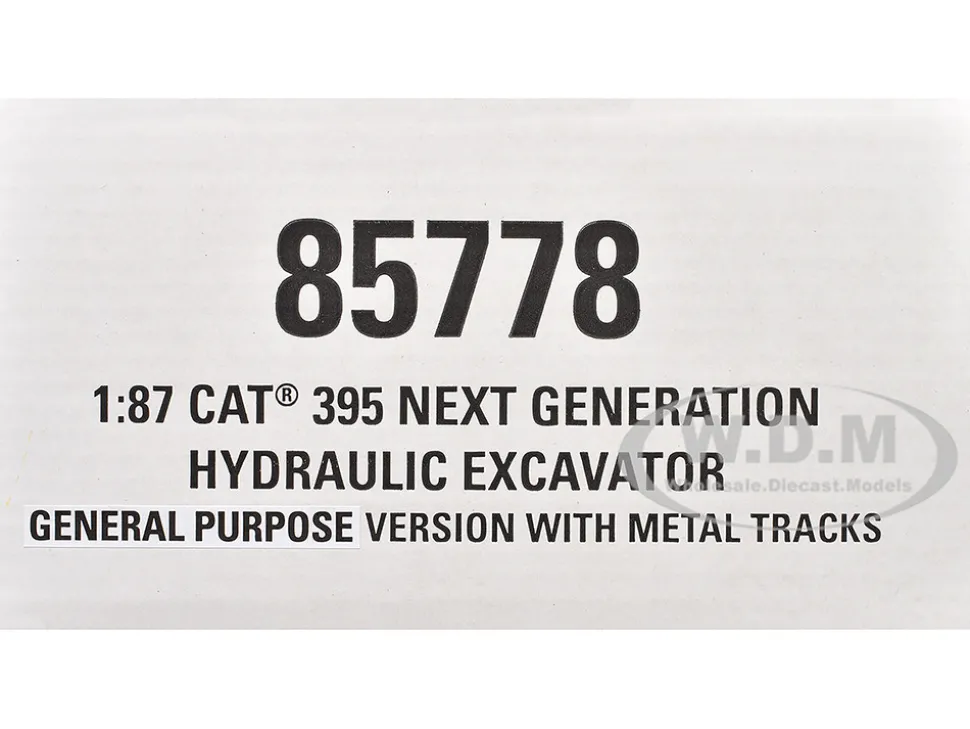 CAT Caterpillar 395 Next-Generation Hydraulic Excavator (Mass Excavator Version) Yellow with Additional Tools "High Line Series" 1/87 (HO) Diecast Model by Diecast Masters