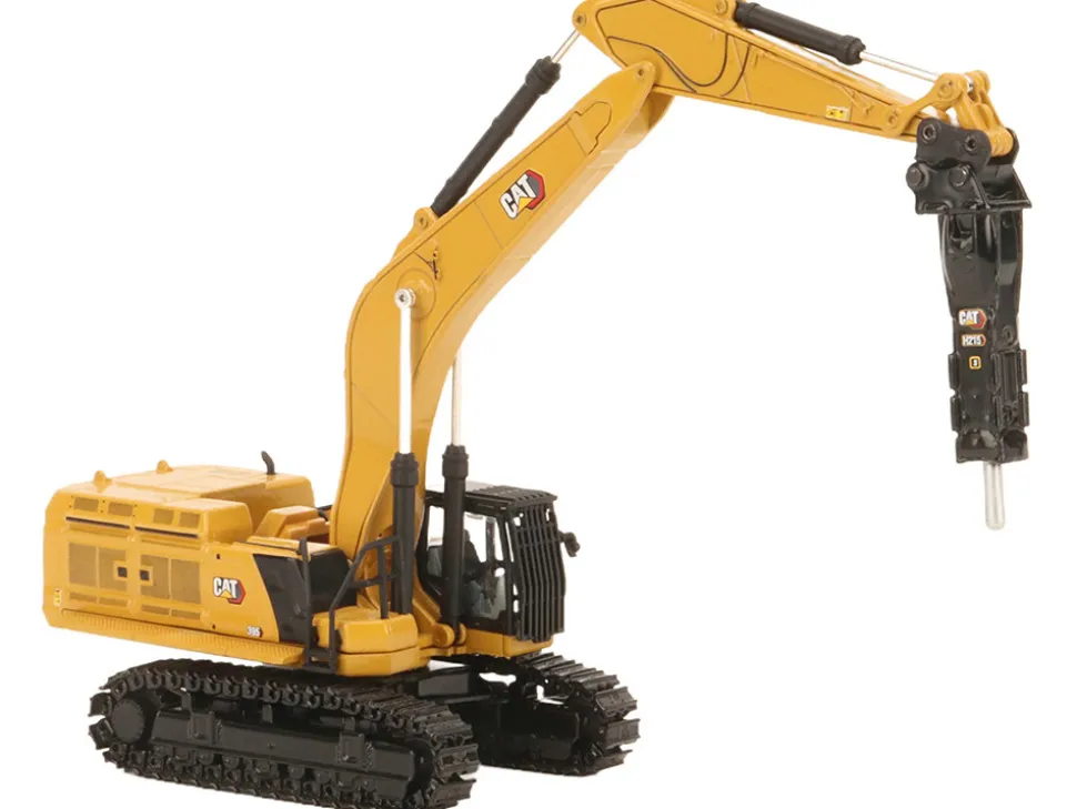 CAT Caterpillar 395 Next-Generation Hydraulic Excavator (Mass Excavator Version) Yellow with Additional Tools "High Line Series" 1/87 (HO) Diecast Model by Diecast Masters