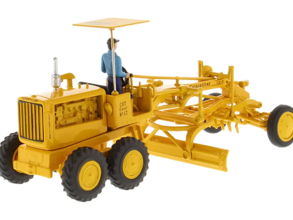 CAT Caterpillar No.12 Motor Grader Yellow with Operator "Vintage Series" 1/50 Diecast Model by Diecast Masters