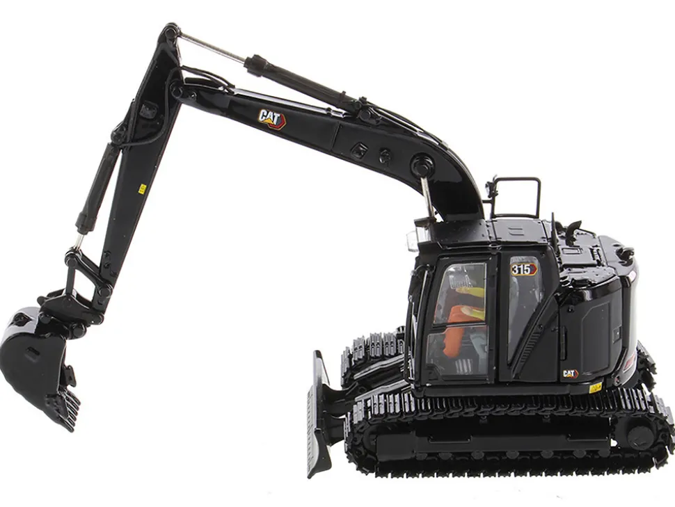 CAT Caterpillar 315 Track Type Hydraulic Excavator Special Black Finish with Operator High Line Series 1/50 Diecast Model Diecast Masters 85957BK