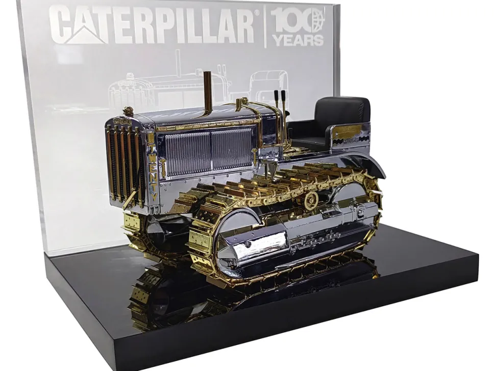 CAT Caterpillar Twenty Tractor "100th Anniversary" Chrome and Gold "Centennial Series" 1/16 Diecast Model by Diecast Masters