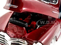 1948 Chevrolet Aerosedan Fleetline Dark Red Metallic 1/24 Diecast Model Car Motormax 73266