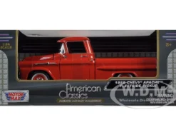 1958 Chevrolet Apache Fleetside Pickup Orange 1/24 Diecast Car Model Motormax 79311