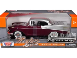 1957 Chevrolet Bel Air Burgundy Metallic and Silver Metallic 