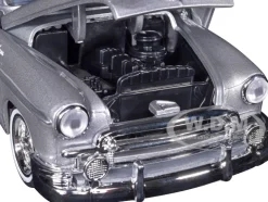 1950 Chevrolet Bel Air Lowrider Silver Metallic Blue Metallic Top Get Low Series 1/24 Diecast Model Car Motormax 79026