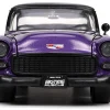 1955 Chevrolet Bel Air #24 Purple Metallic and Matt Black "Bigtime Muscle" Series 1/24 Diecast Model Car by Jada